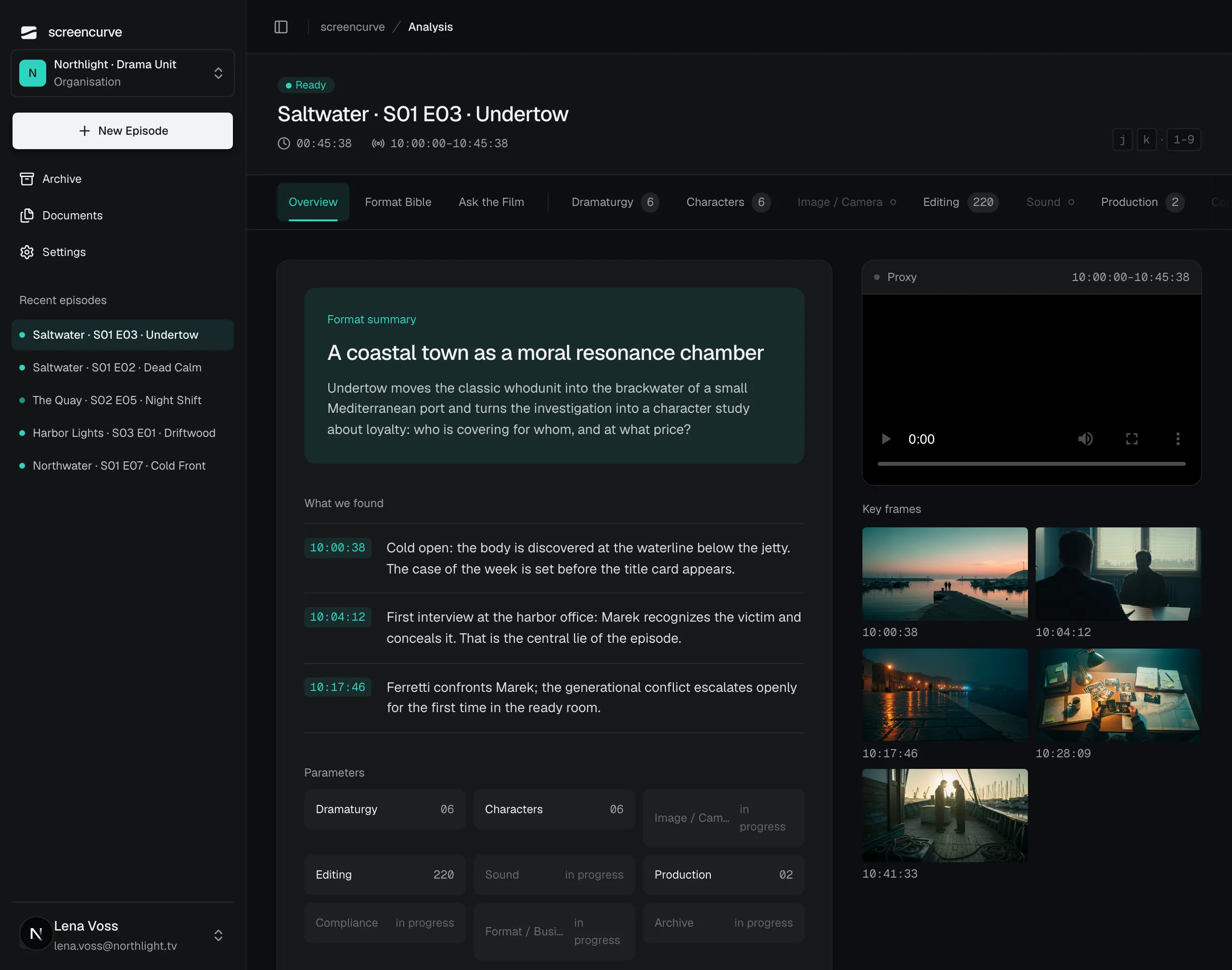 Ask the Film: every answer carries a clickable Timecode.